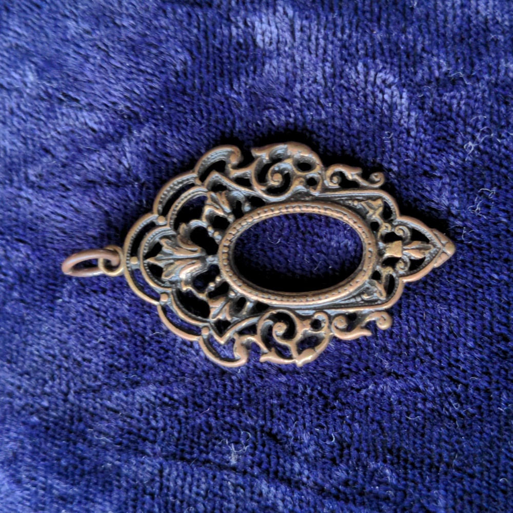Vintage Medieval style Gothic pendant, bronze color